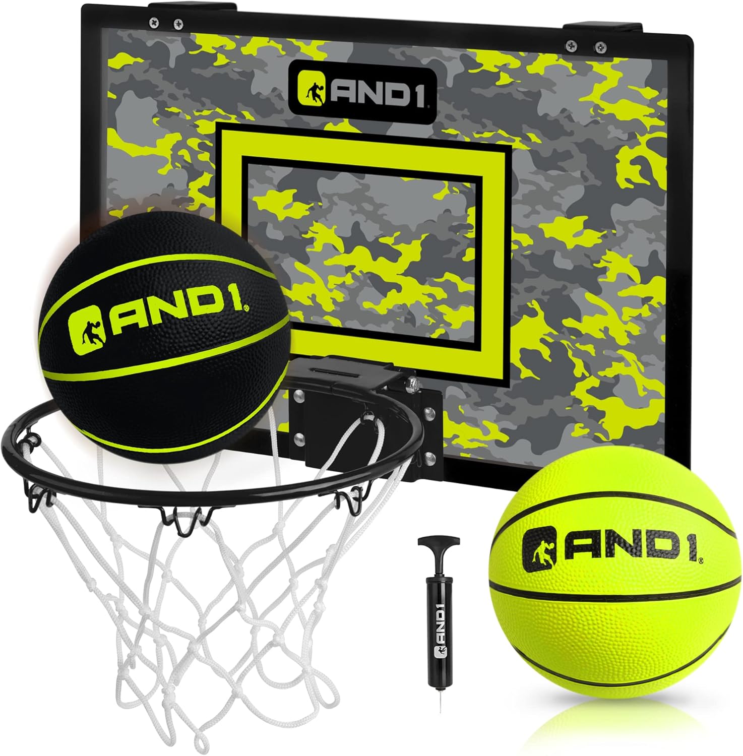 AND1 Over the Door Mini Basketball Hoop: 18x12 Shatterproof Backboard