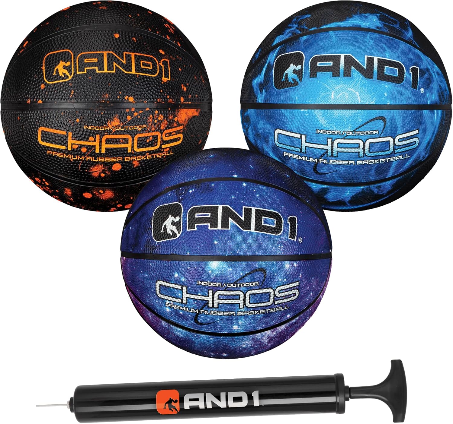 AND1 Mini Basketball 3 Pack Set for Kids: Size 3 (7 inches)
