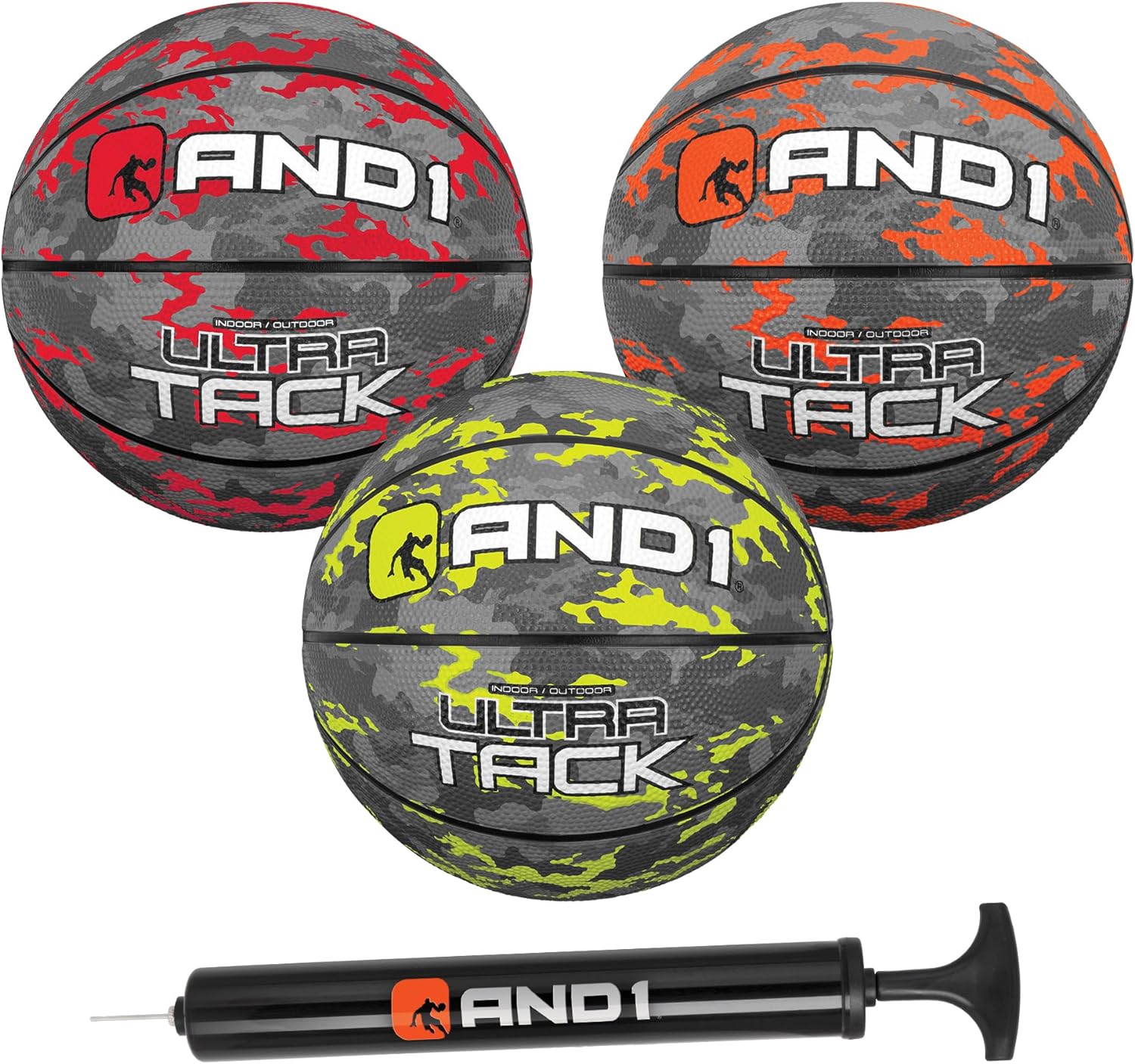 AND1 Mini Basketball 3 Pack Set for Kids: Size 3 (7 inches)