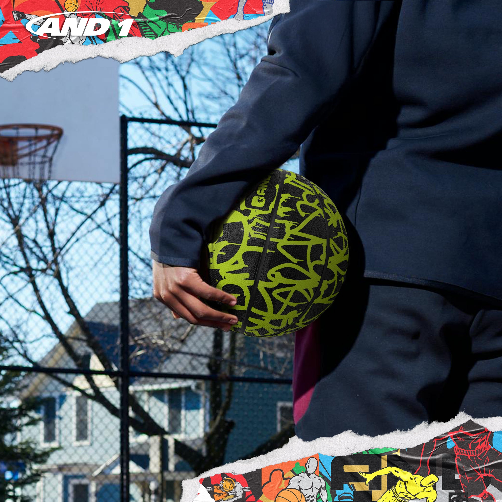AND1 Graffiti Basketball: Official Regulation Size 7 (29.5 inches)