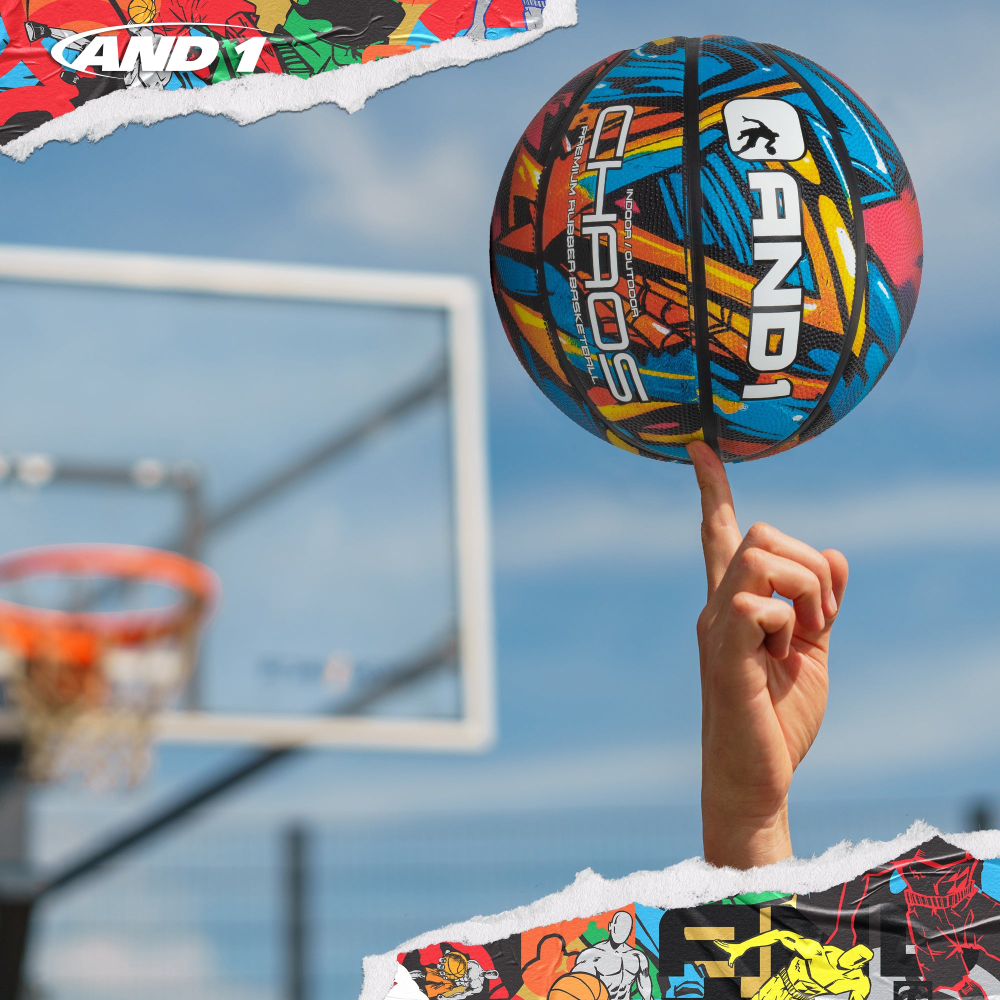 AND1 Chaos Basketball: Official Regulation Size 7 (29.5 inches)
