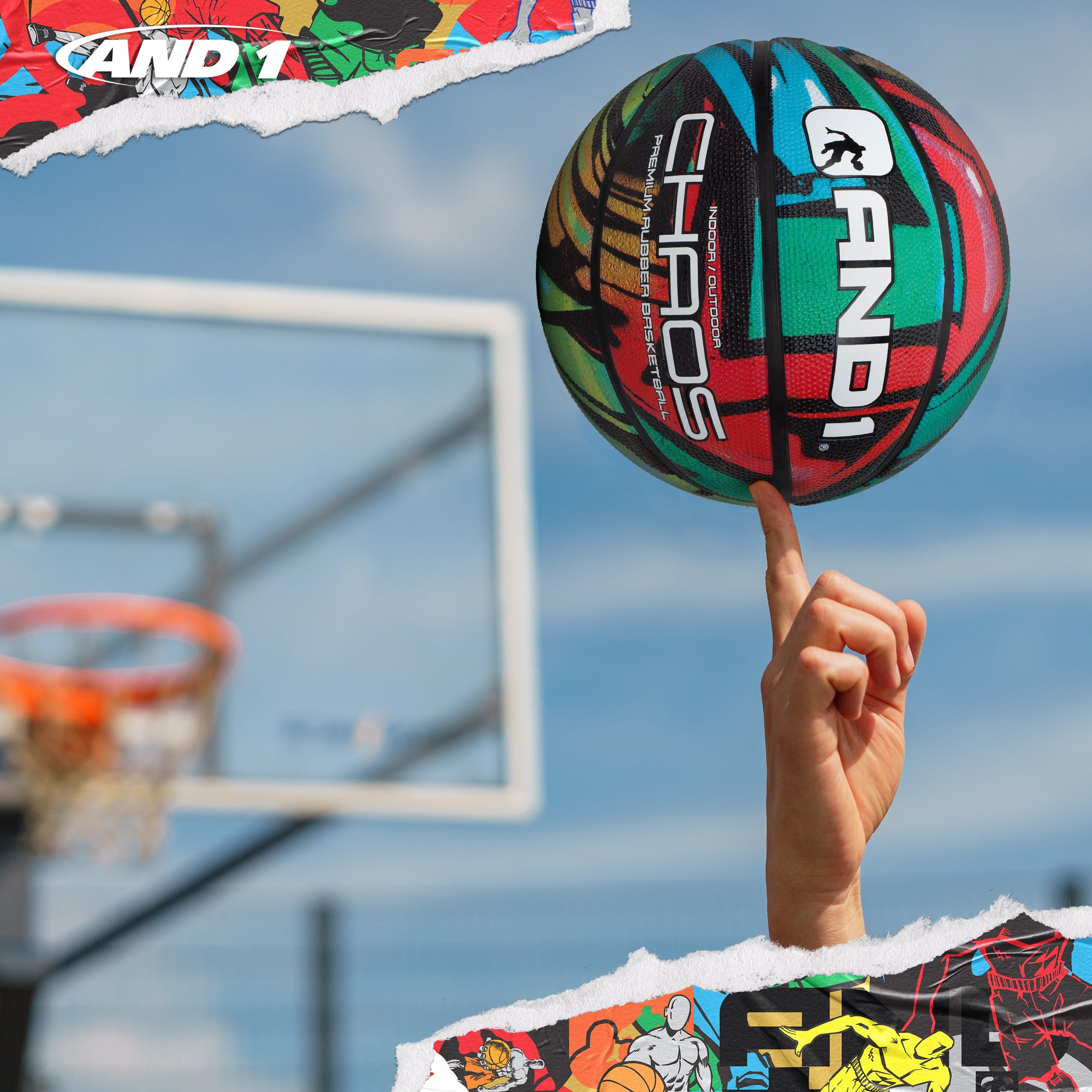 AND1 Chaos Basketball: Official Regulation Size 7 (29.5 inches)
