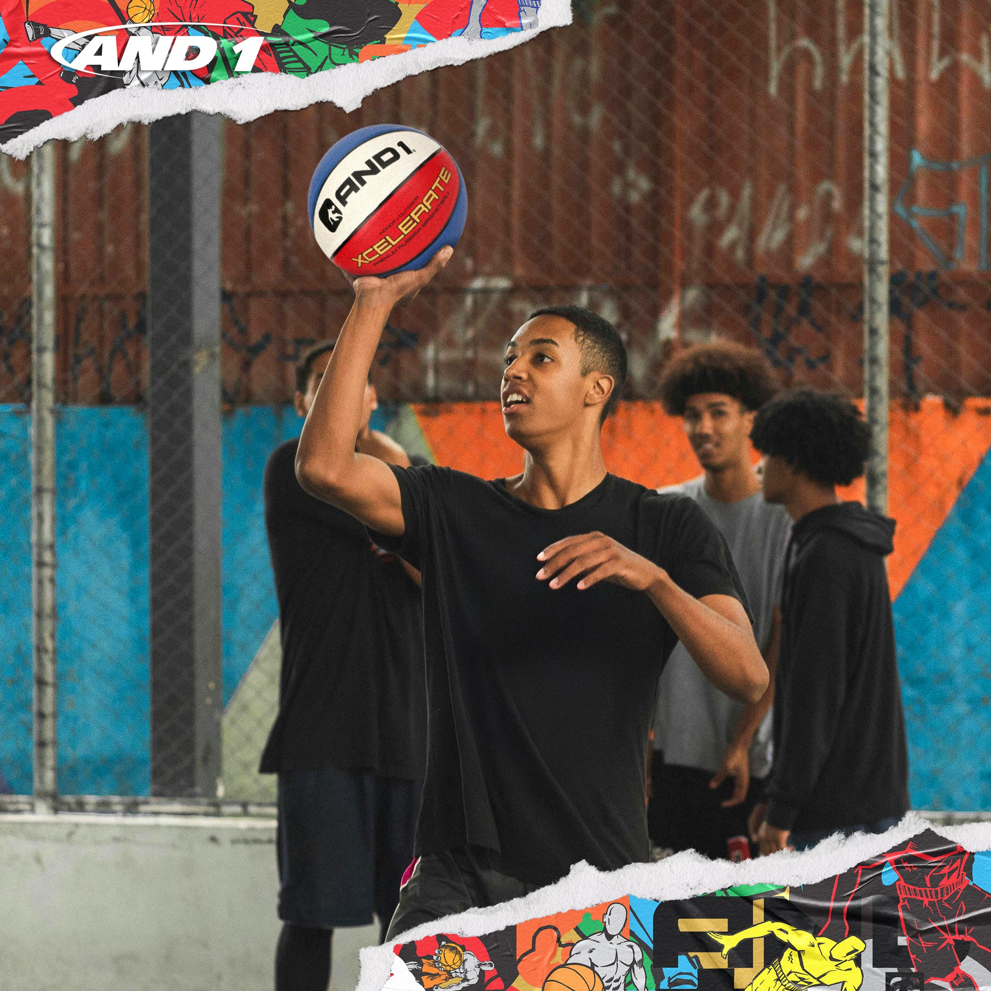 AND1 Xcelerate Rubber Basketball: Official Regulation Size 7 (29.5 inches)