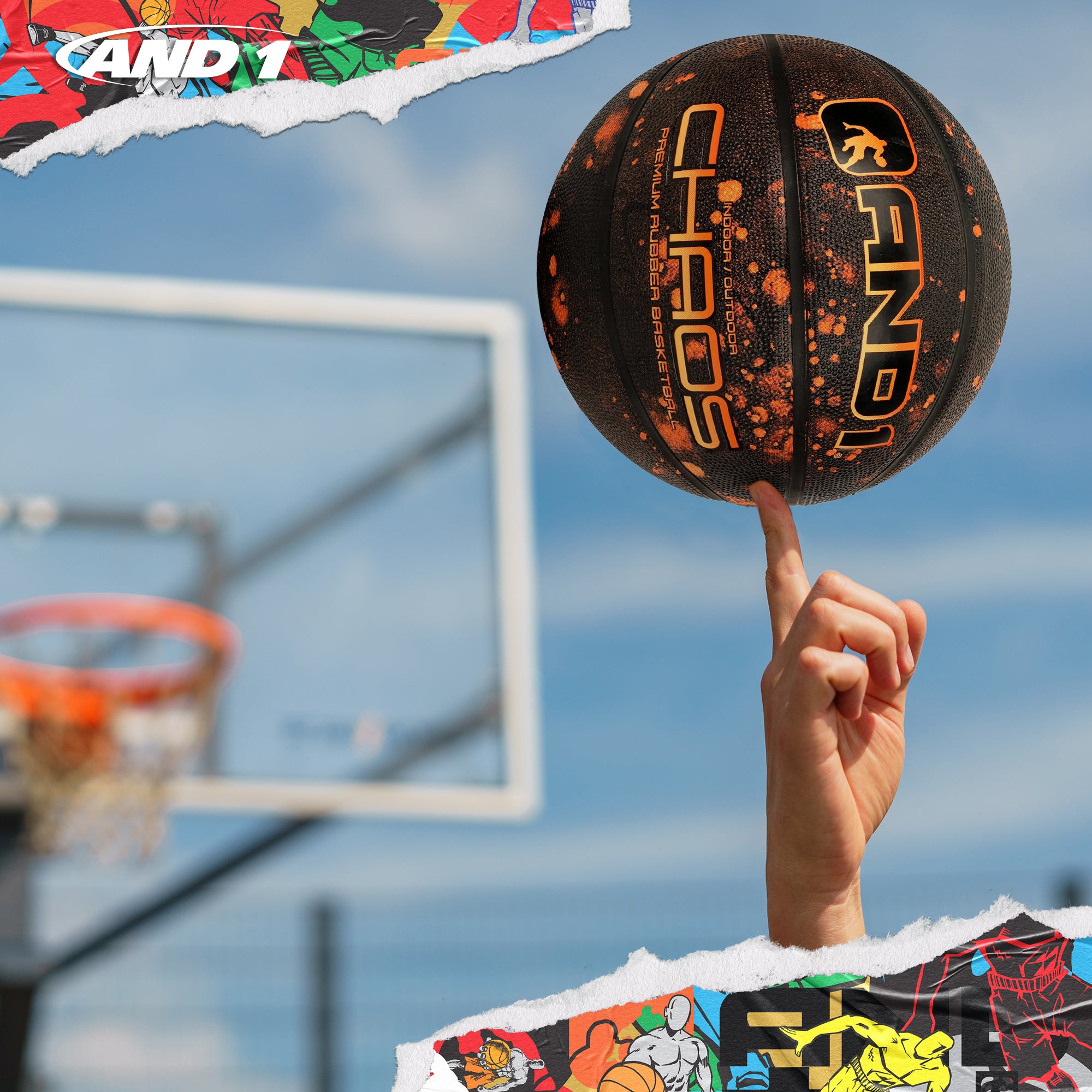 AND1 Chaos Basketball: Official Regulation Size 7 (29.5 inches)