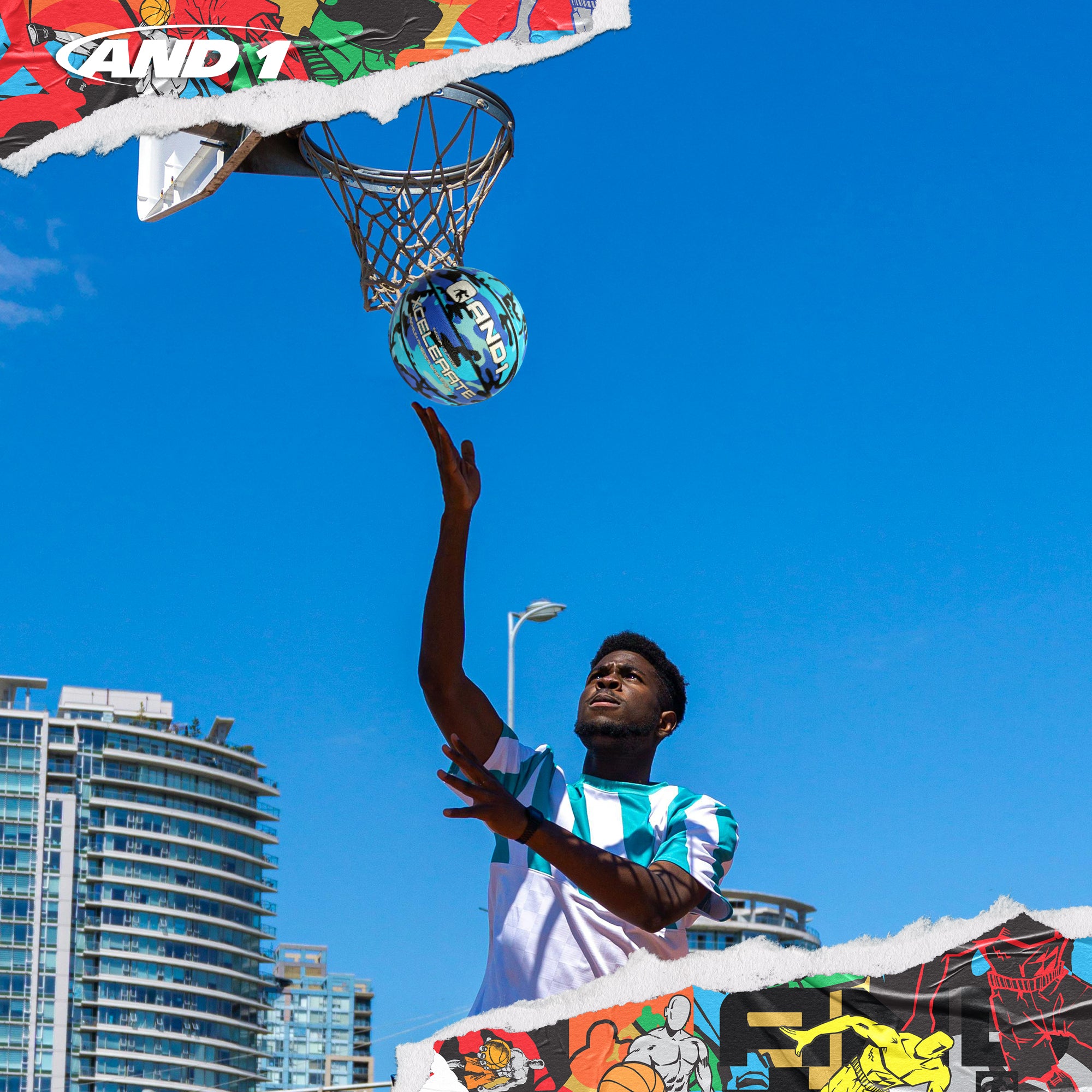 AND1 Xcelerate Rubber Basketball: Official Regulation Size 7 (29.5 inches)