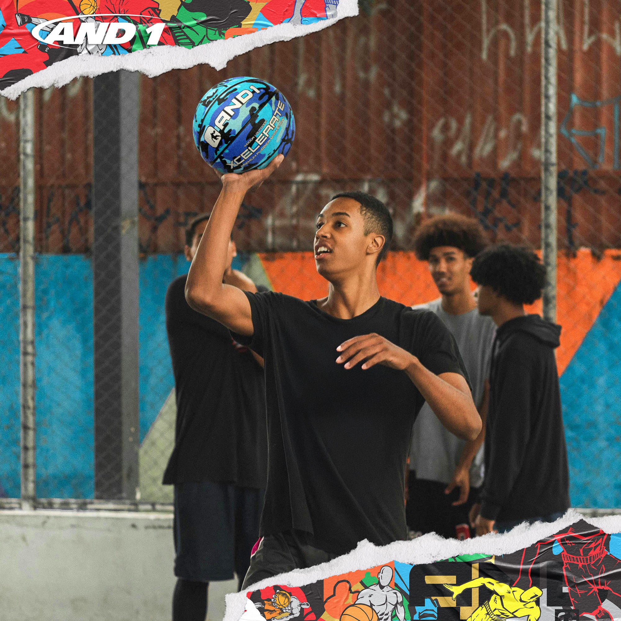 AND1 Xcelerate Rubber Basketball: Official Regulation Size 7 (29.5 inches)