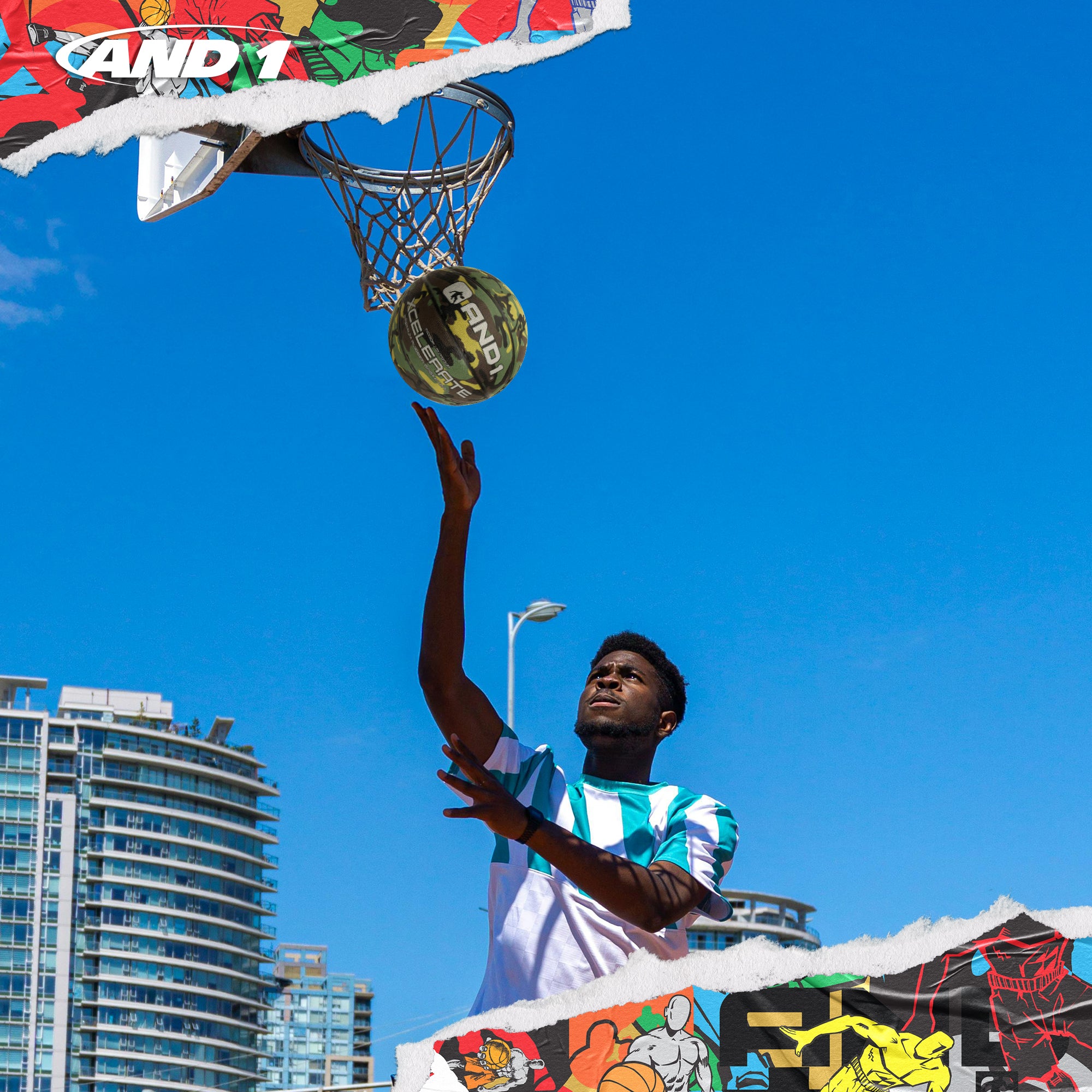 AND1 Xcelerate Rubber Basketball: Official Regulation Size 7 (29.5 inches)