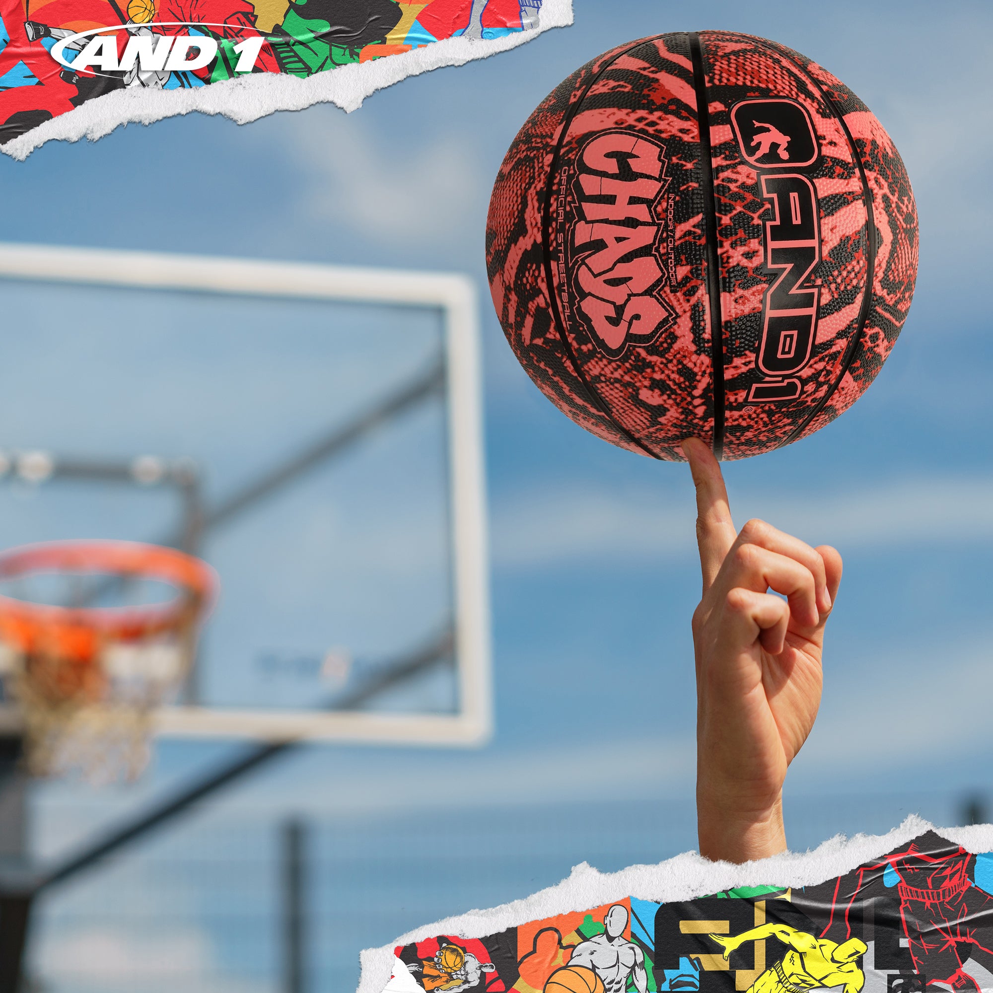 AND1 Chaos Basketball: Official Regulation Size 7 (29.5 inches)