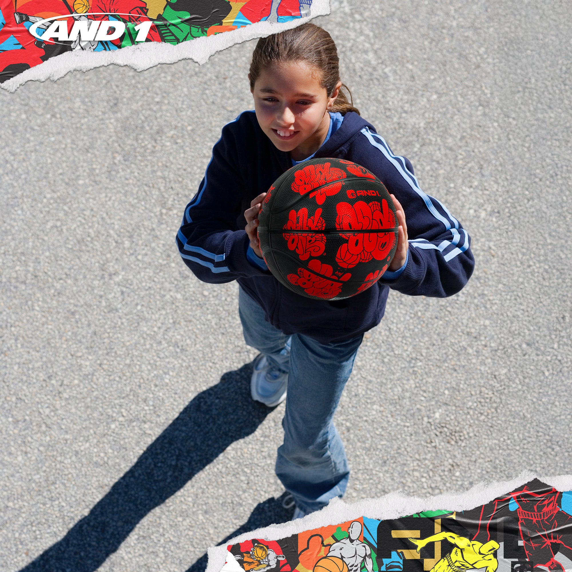 AND1 Toss Up Basketball: Official Regulation Size 5 (27.5 inches)